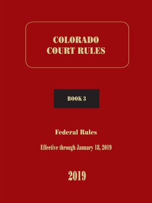 cover image of Colorado Court Rules